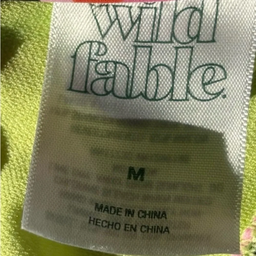 Wild Fable NWOT Neon Tropical Floral Underwire Bikini Top Bralette Style Medium